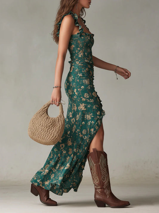 Wren | Ruffle Sleeve Maxi Dress