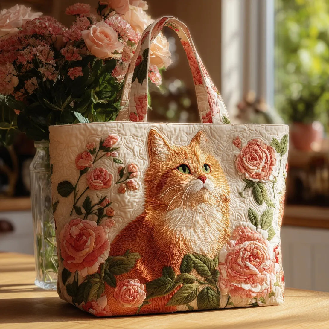 Rosie | Rose Quilted Tote