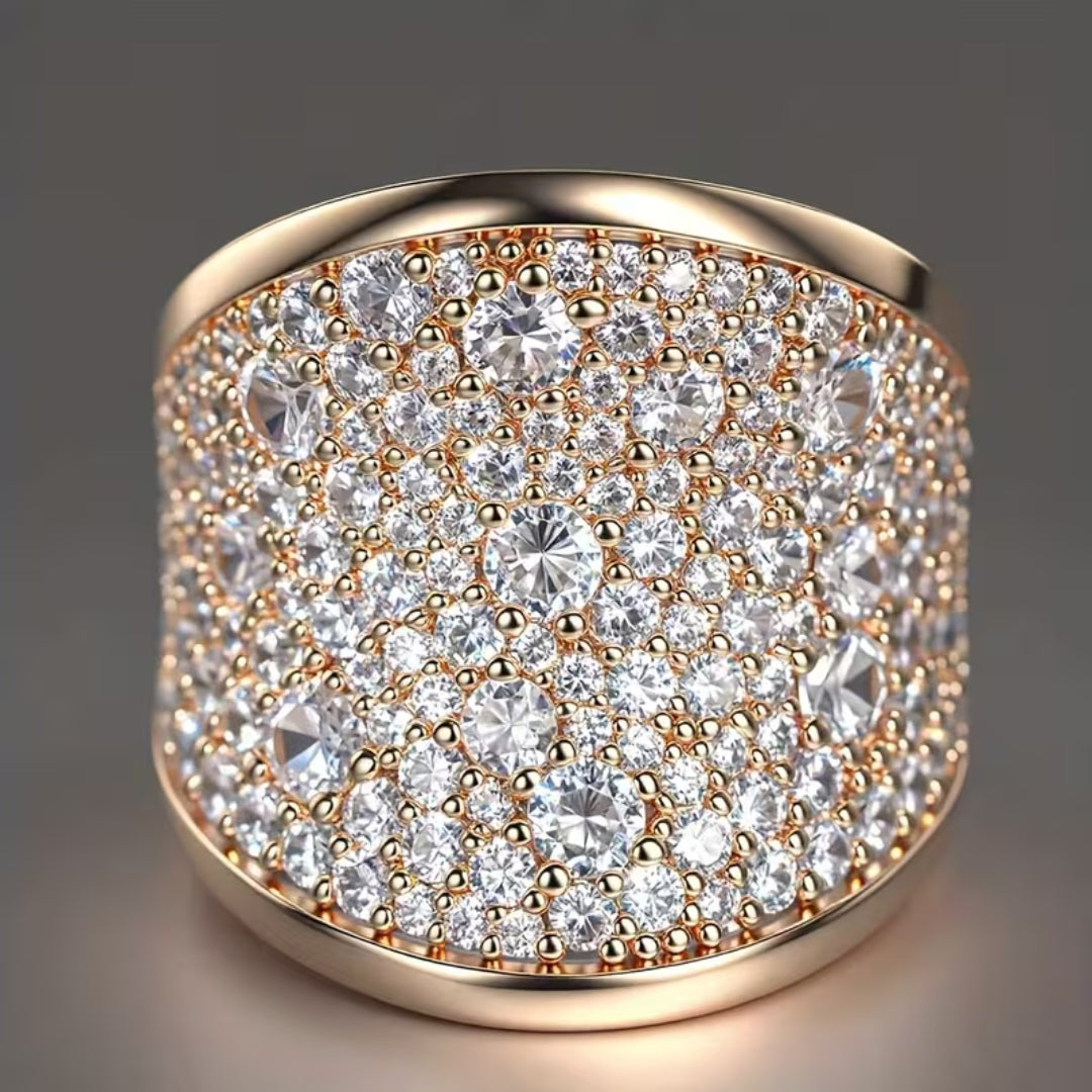 Golden Aura Asymmetry Ring