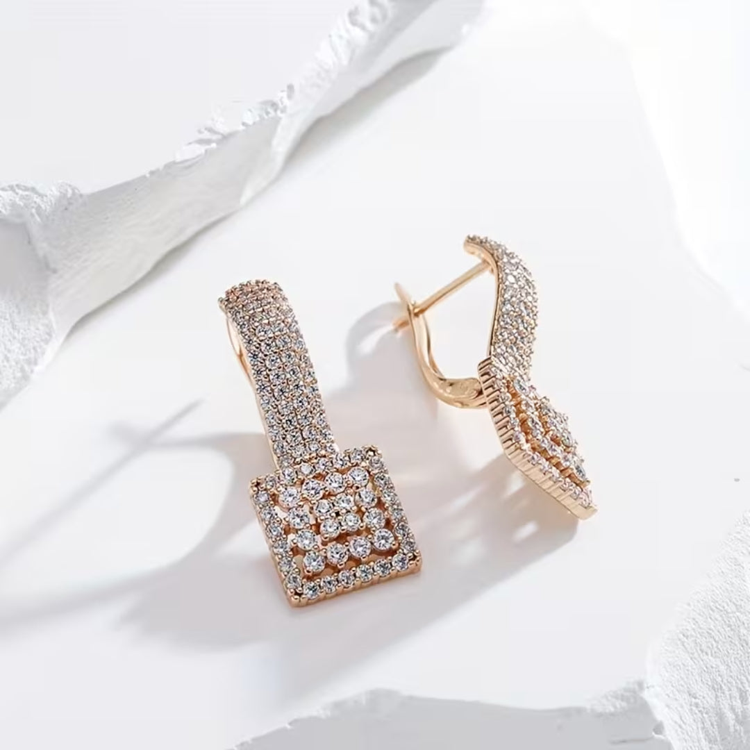 Golden Edge Drop Earrings
