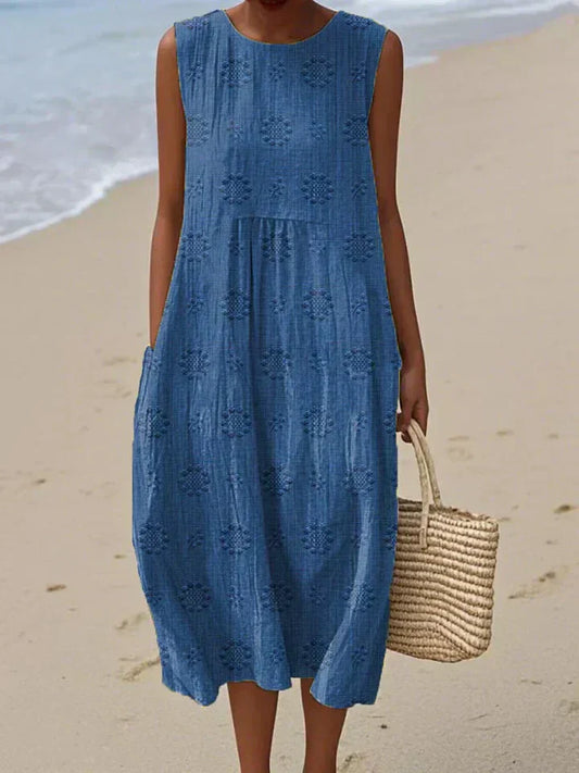 ELARA™ | SLEEVELESS MIDI DRESS