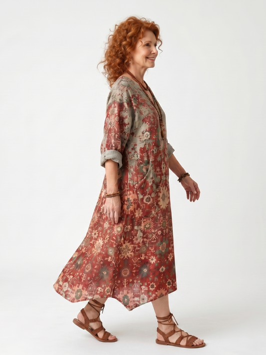 Saffron | Relaxed Pocket Midi Dress