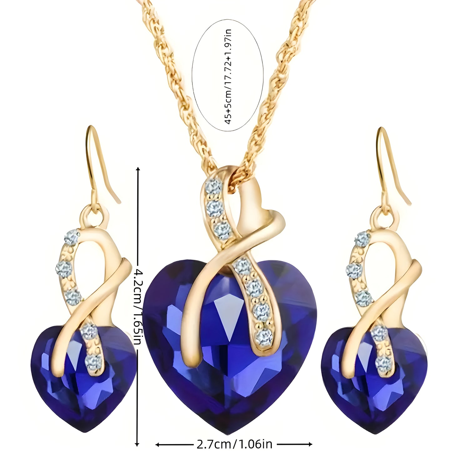 Sapphire Blue Heart Set