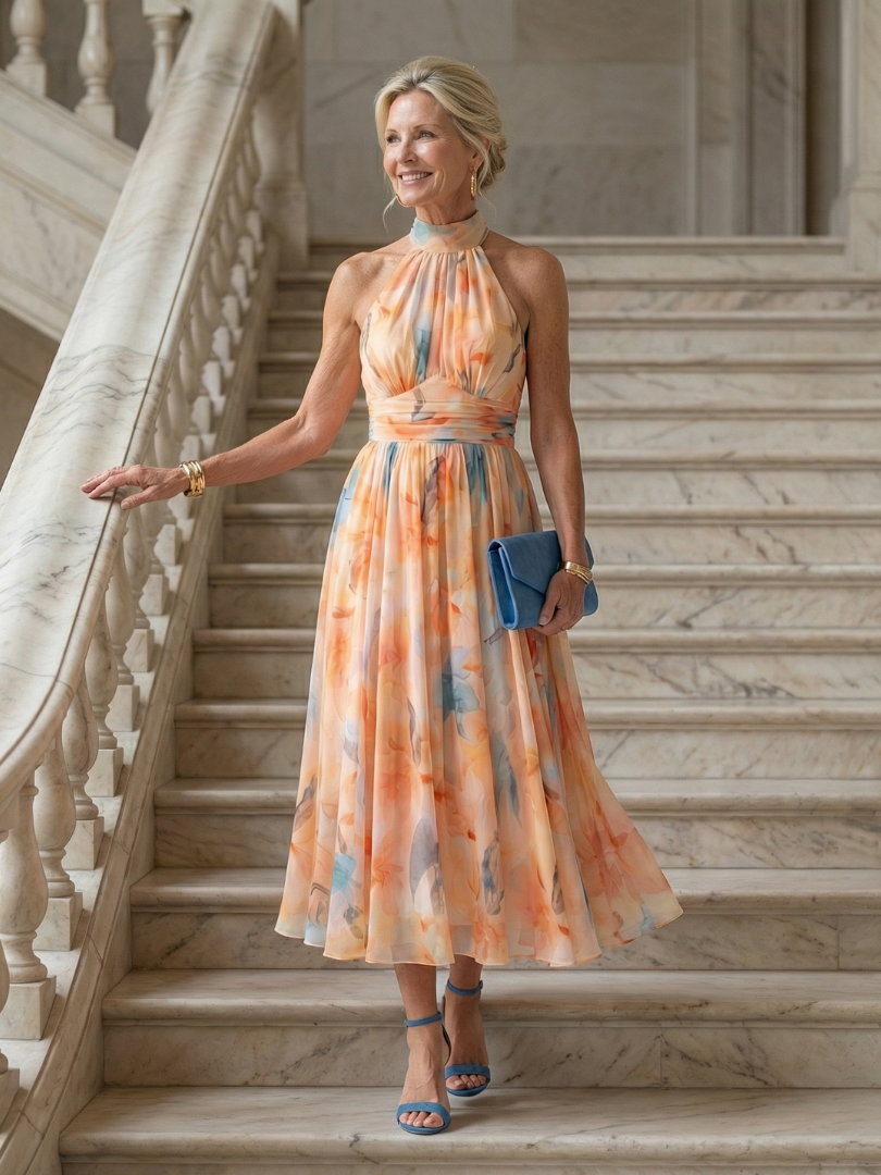 Zinette | Soft Halter Midi Dress