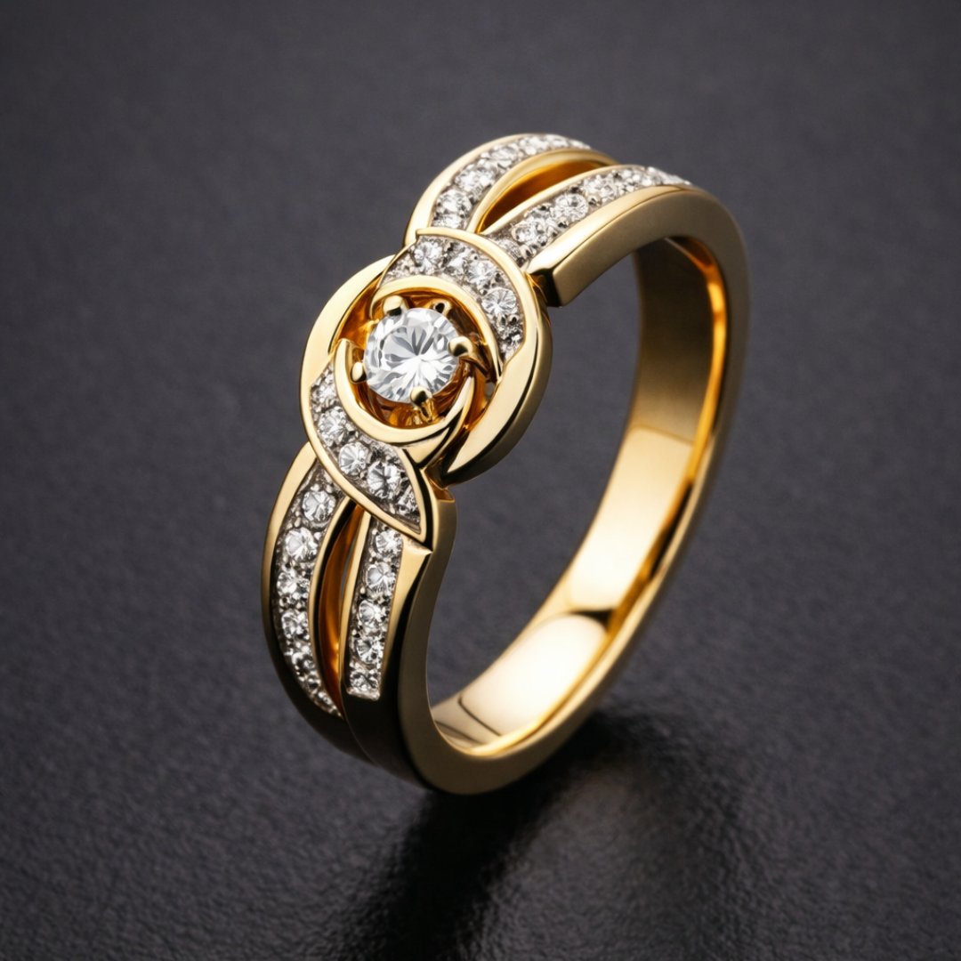 Golden Crystal Ring