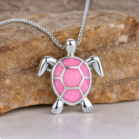 Vintage Opal Turtle Necklace