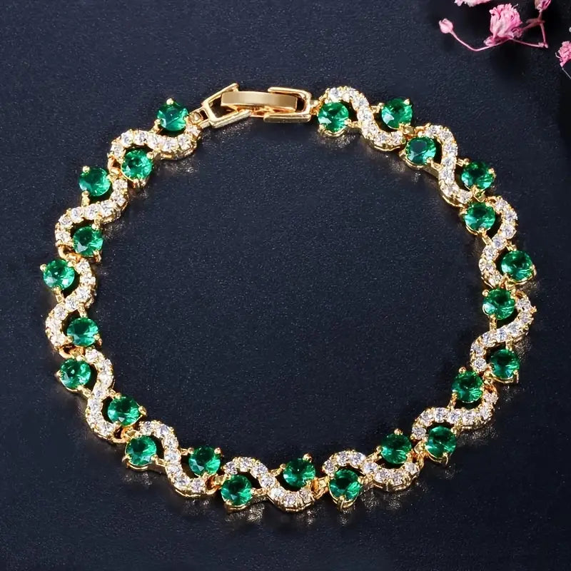 Emerald Glow Tennis Bracelet