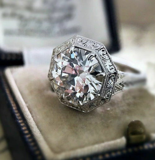 Vintage Crystal Silver Ring