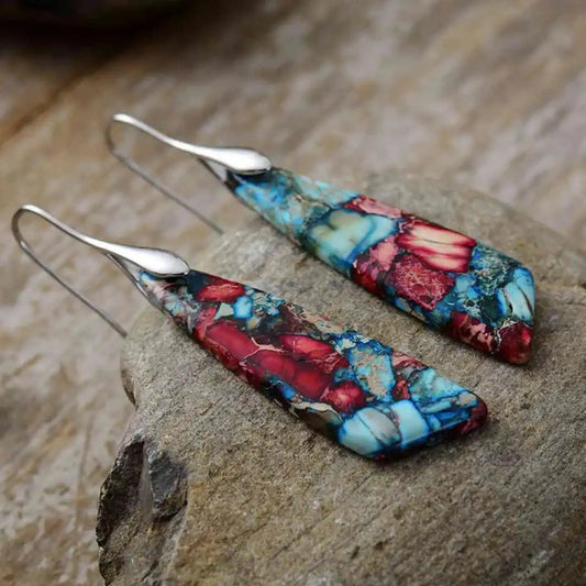 Vintage Colorful Stone Earrings