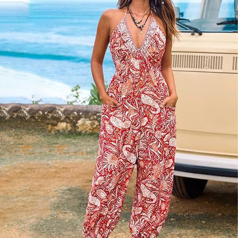 Elodie | V-Neck Backless Jumpsuit