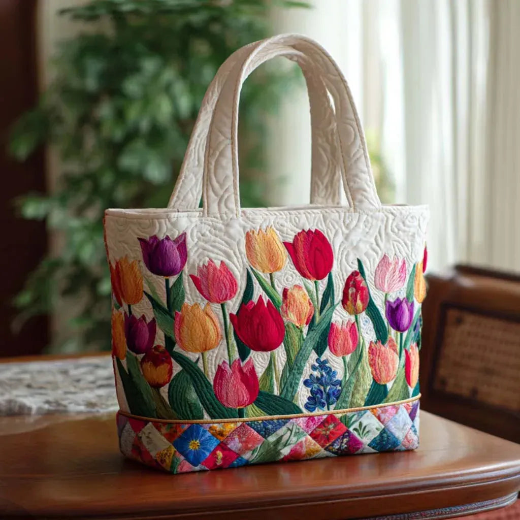 Tulipa | Tulip Print Quilted Tote