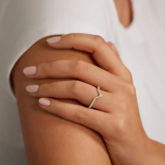 Golden Lunette Ring