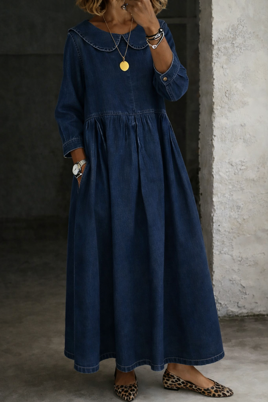 Mia | Peter Pan Collar Denim Dress