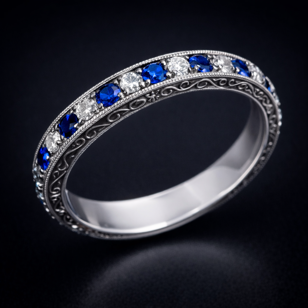 Silver Blue Zirconia Ring