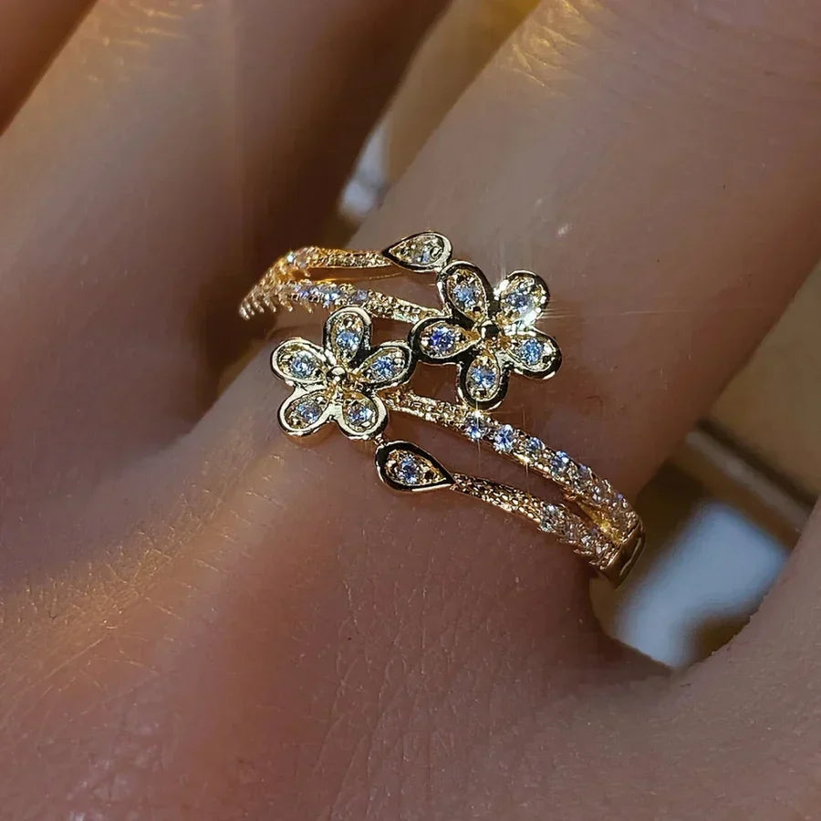 Golden Flower Glow Ring