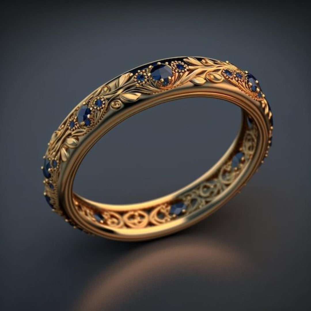 Blue Leaf Ring