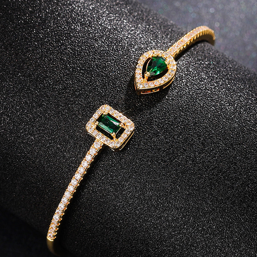 Emerald Glow Duet Bracelet