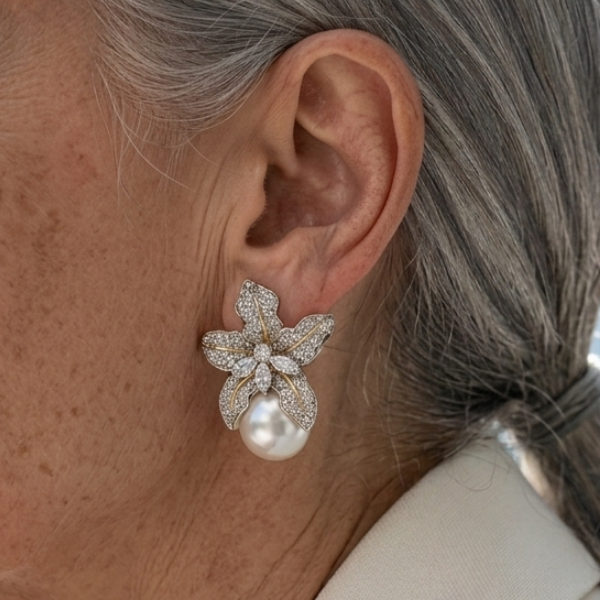 Pearl Flower Earrings