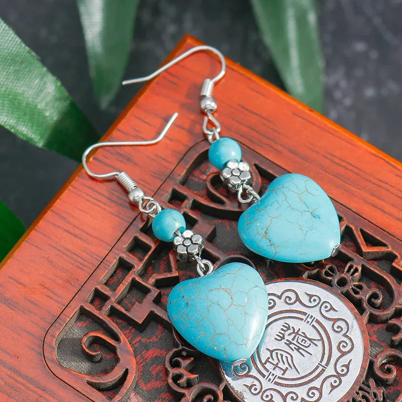 Turquoise Heart Drops