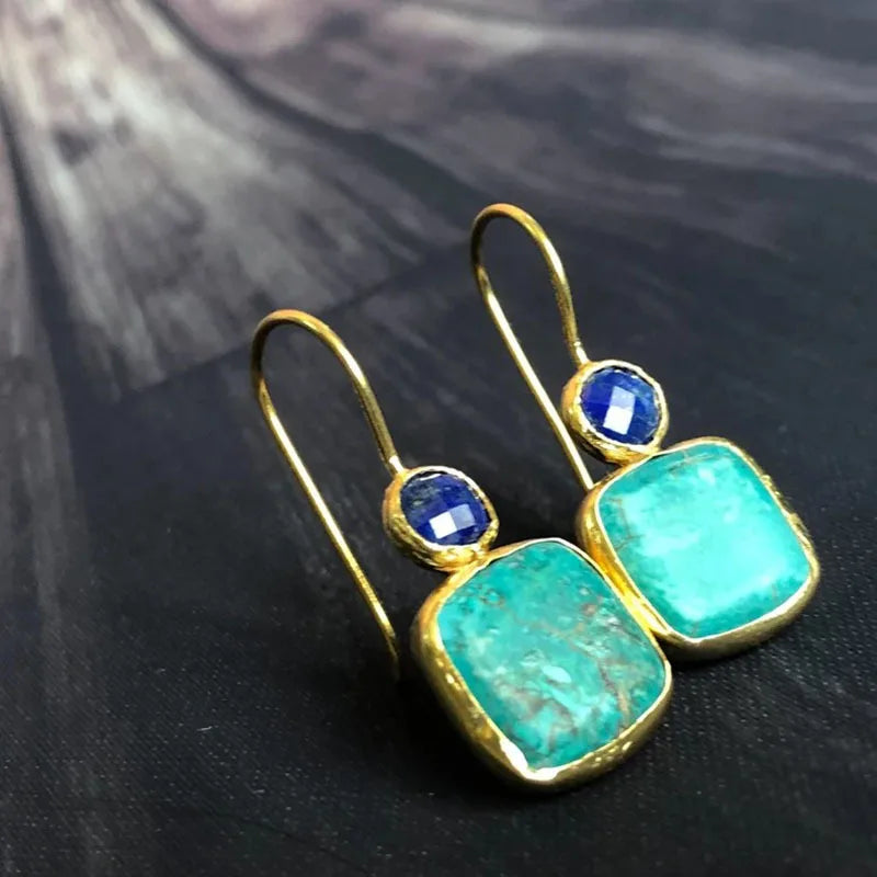 Square Turquoise Earrings