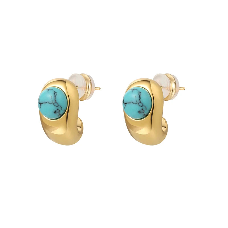 Turquoise Copper Earrings