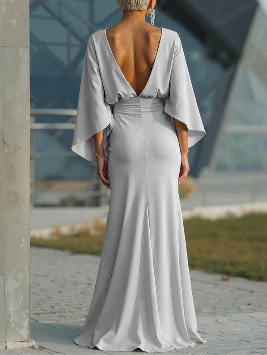 Brooklyn™ | Elegant V-neck backless sleeve dress
