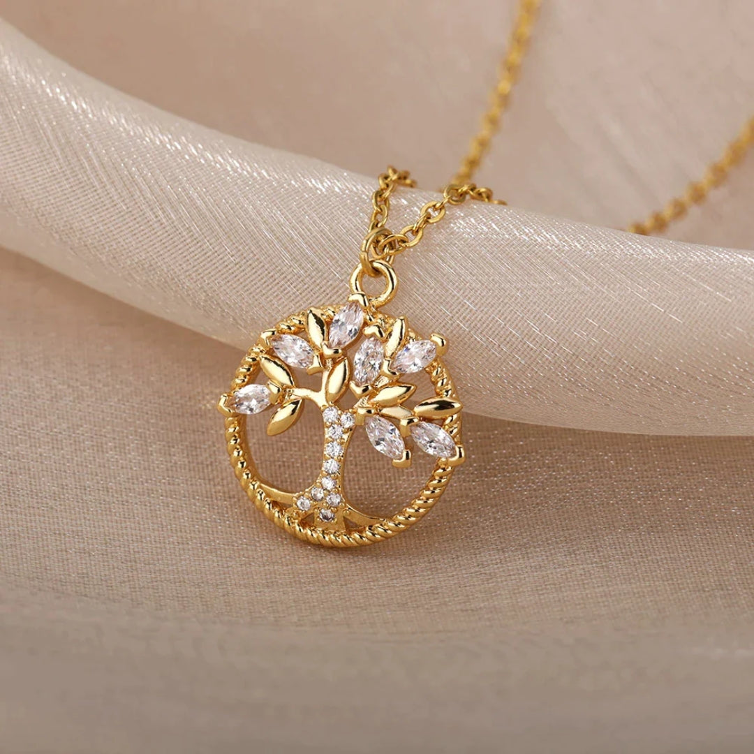 Tree of Life Crystal Necklace