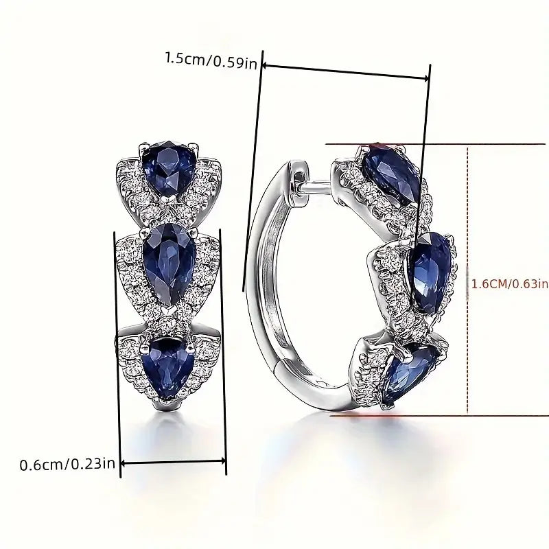 Sapphire Blue Crest Earrings