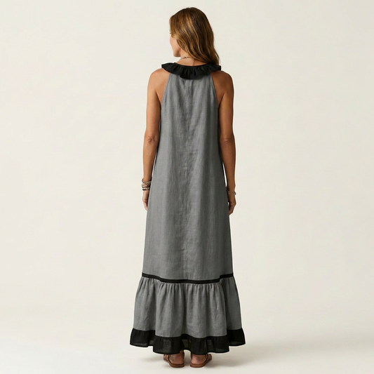 Mayline | Ruffle-Neck Maxi Dress
