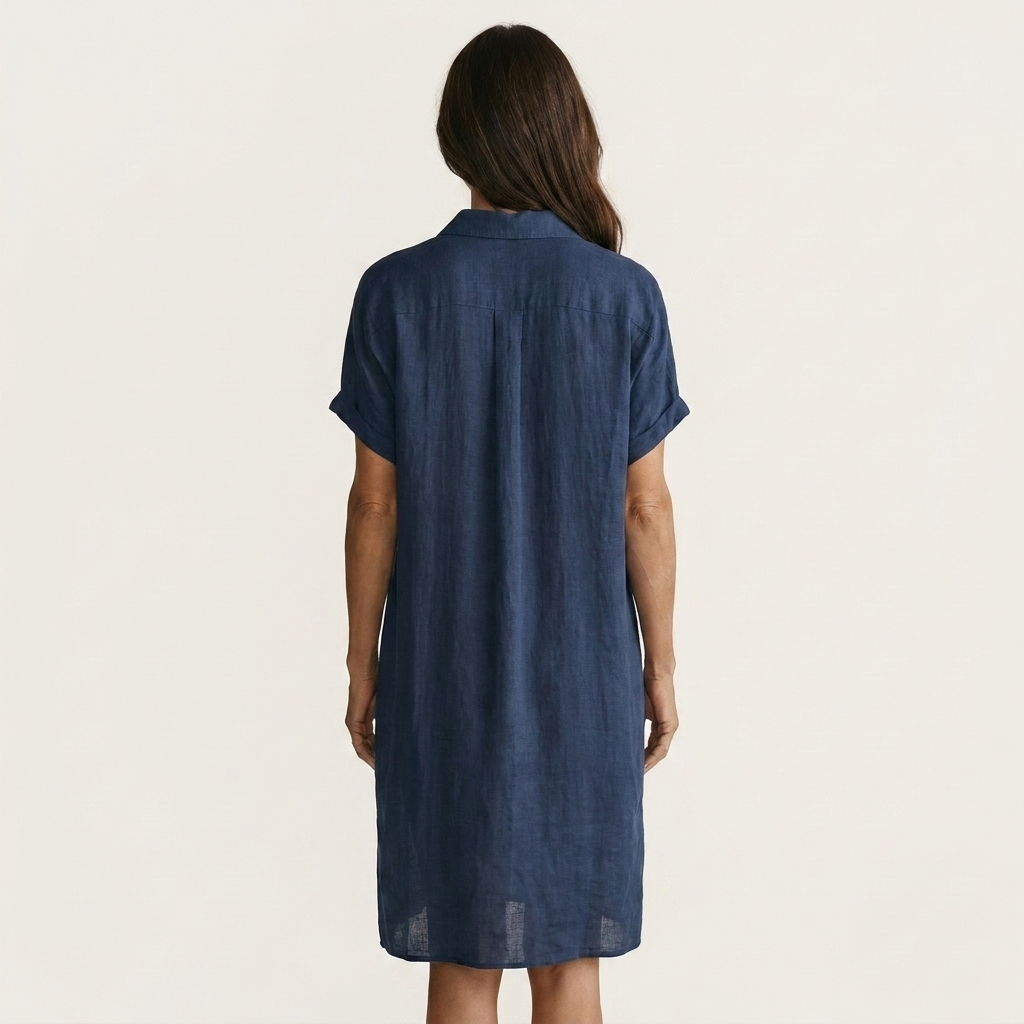 Nidalie | Cotton-Linen Midi Shirt Dress