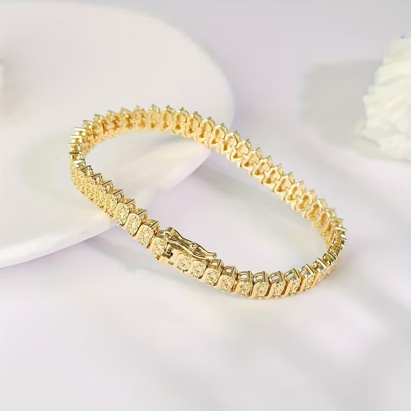 Golden Radiance Tennis Bracelet