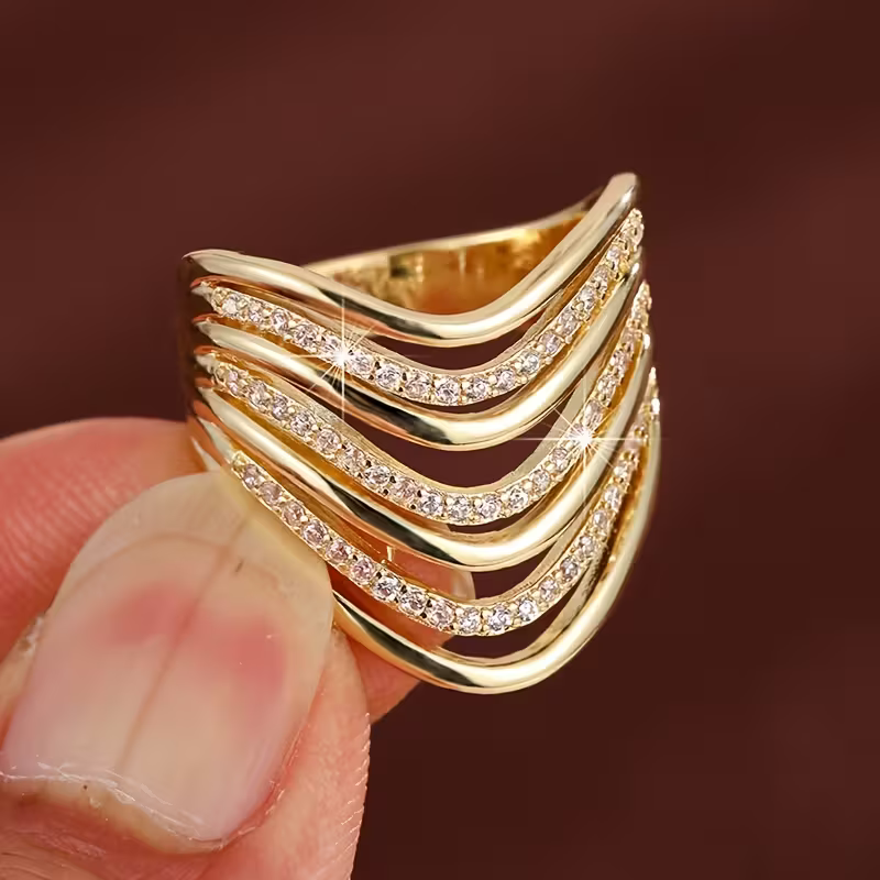 Golden Wave Ring
