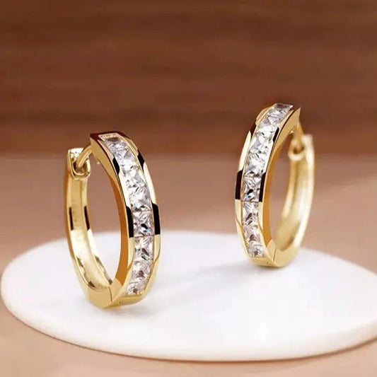 Crystal Gold Earrings