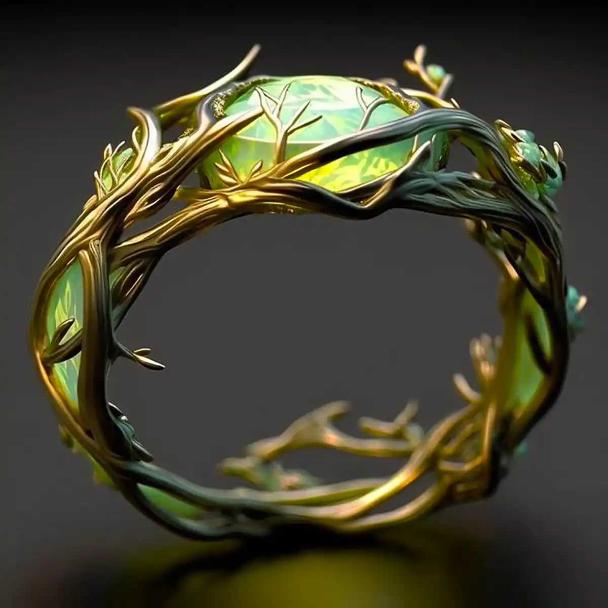 Green Aura Opal Ring
