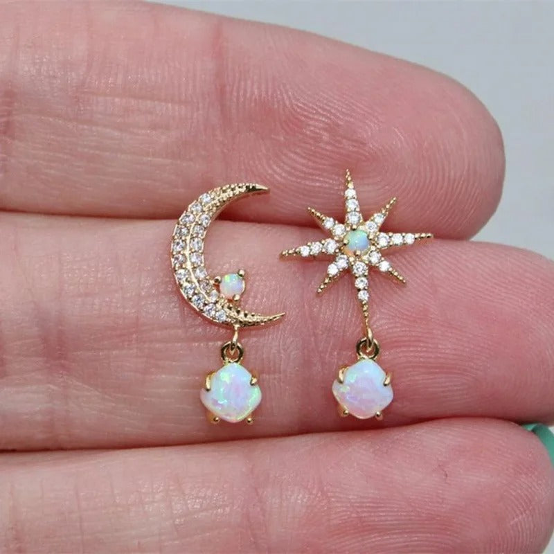 Star & Moon Pearl Earrings