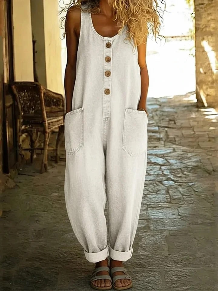 Sienna | Vintage Washed Cotton Denim Overalls