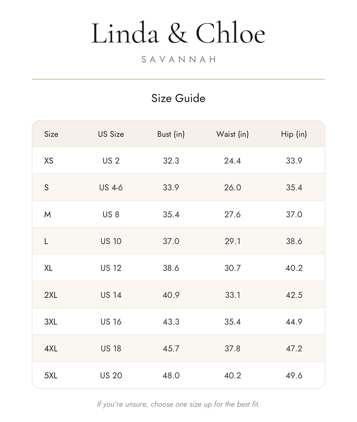 Size chart