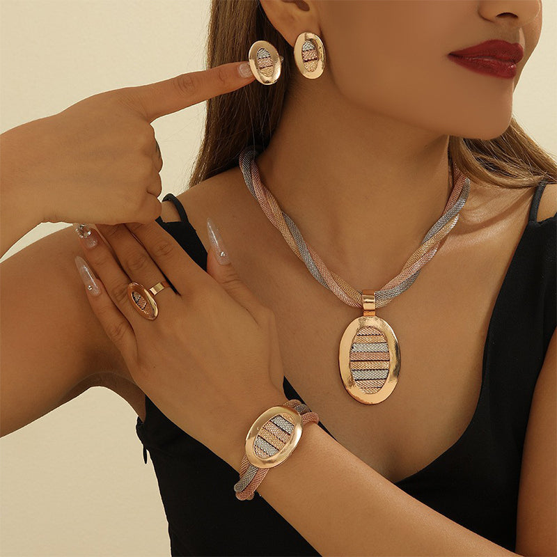 Aurelia elegant rhinestone jewelry set full view