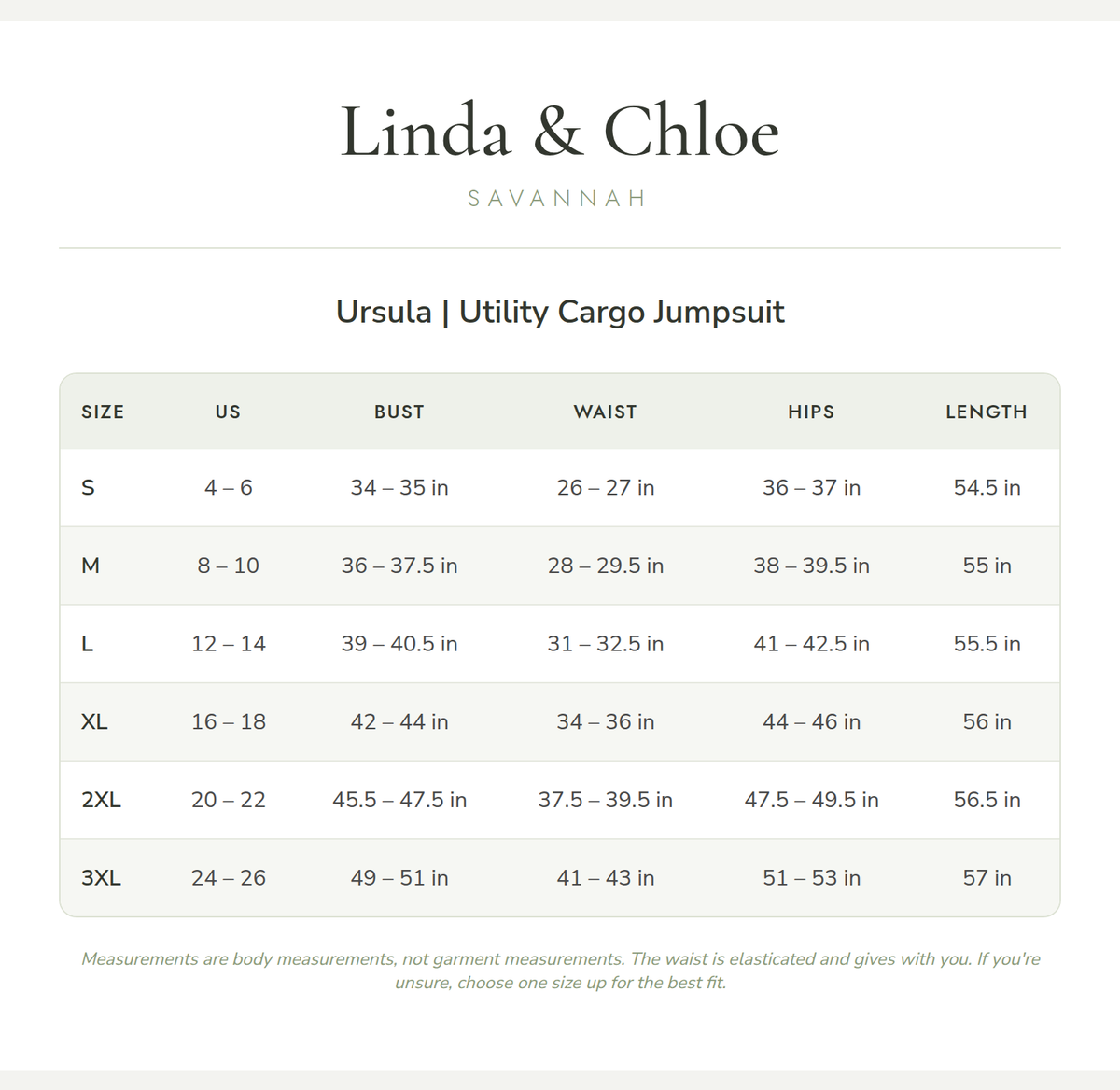 Size chart
