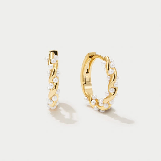 Pearl Twist Hoops