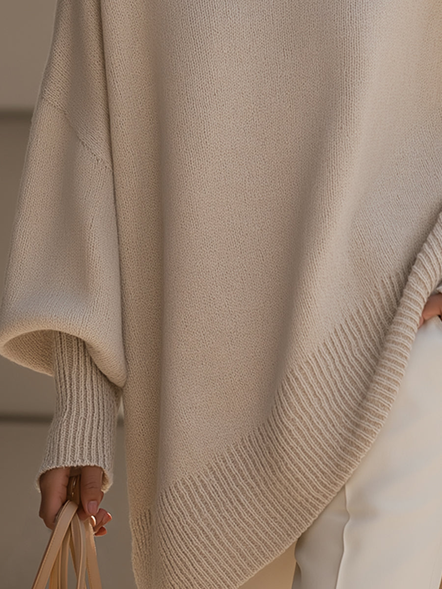 Janine | Oversized Draped Wide-Neck Sweater