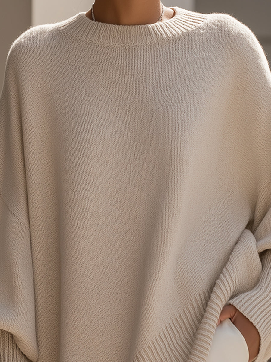 Janine | Oversized Draped Wide-Neck Sweater