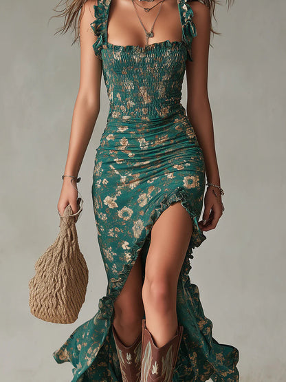Wren | Ruffle Sleeve Maxi Dress