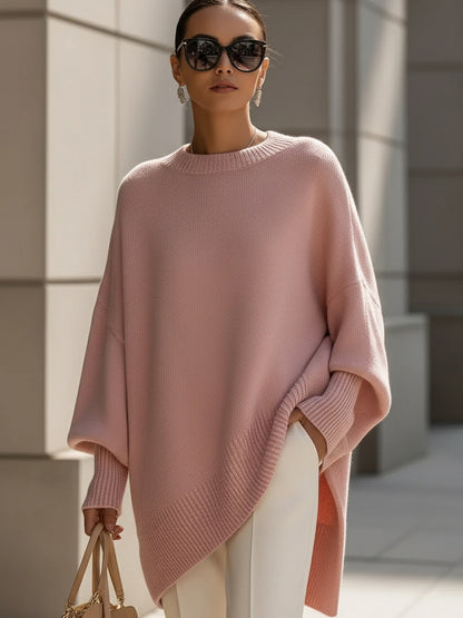 Janine | Oversized Draped Wide-Neck Sweater