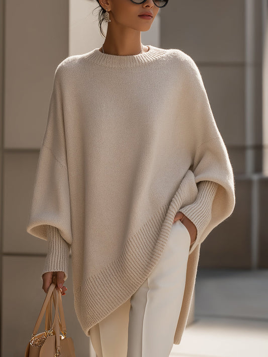Janine | Oversized Draped Wide-Neck Sweater