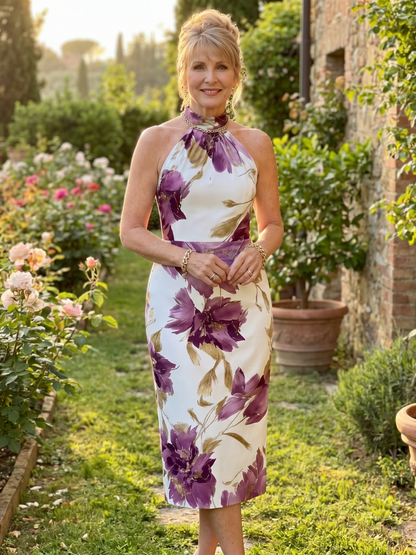 Pavelle | Halter Neck Floral Print Midi Dress