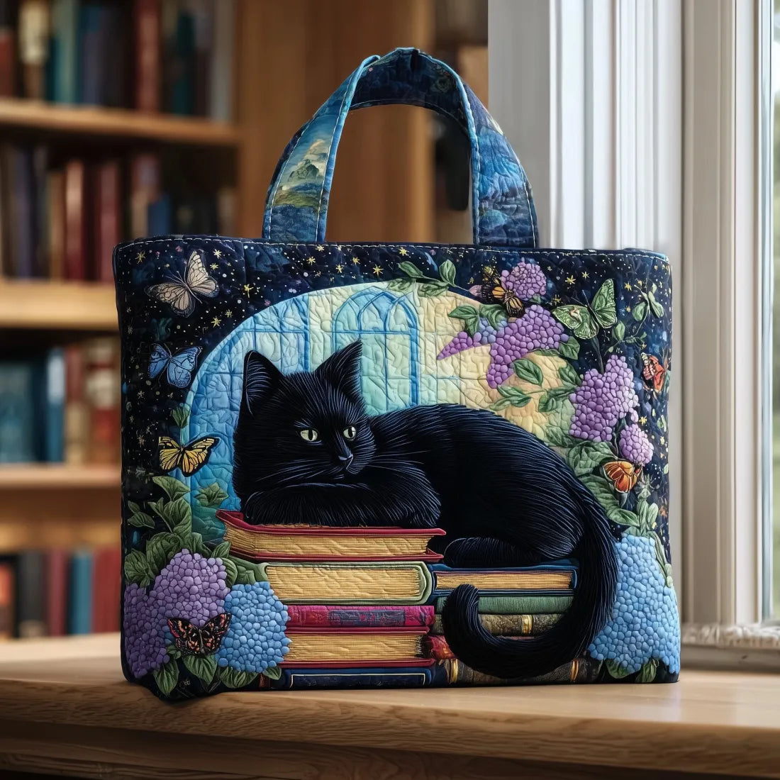 Nina | Black Cat Quilted Tote