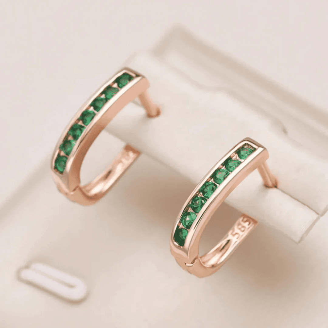 Green Crystal Earrings