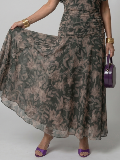 Vespia | Off Shoulder Flow Midi Dress
