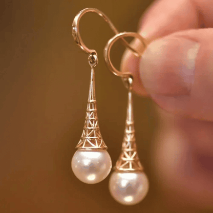 Retro Gold Pearl Earrings